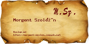 Morgent Szolón névjegykártya
